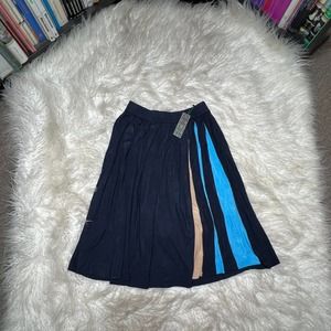 UNITED COLORS OF BENETTON WOMENS PLEATED SKIRT NAVY BLUE